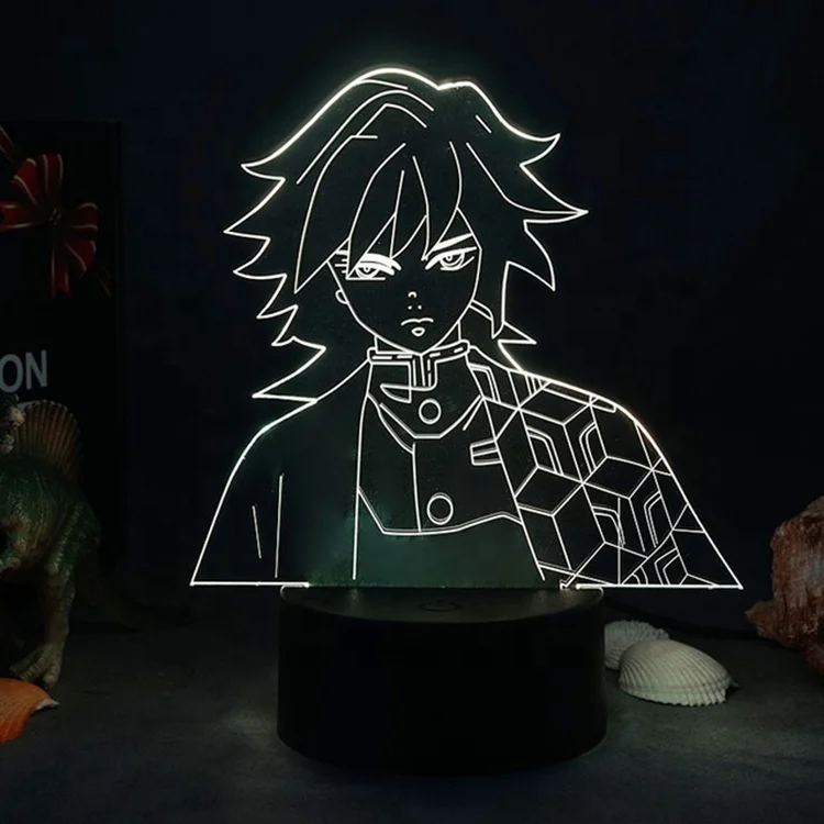Luce Notturna 3D A Led Con Effetto Ottico Rem & Ram (Re:Zero) - 7 Colori, Controllo Touch/Telecomando, Alimentazione USB/Batterie