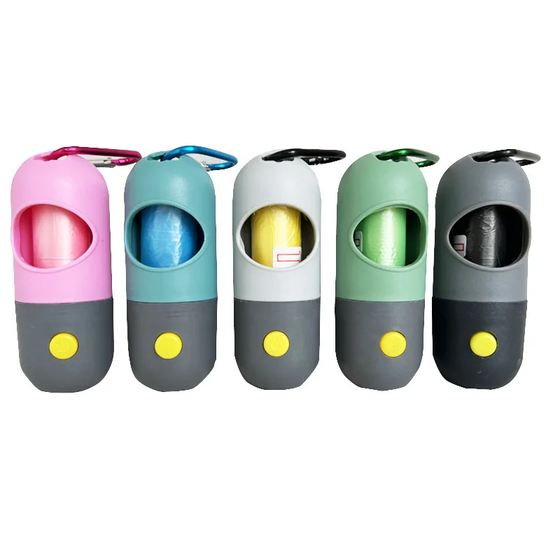 Pet Dog Poop Dispenser Poop Bag Holder Led Flashlight Pill Shape Dog