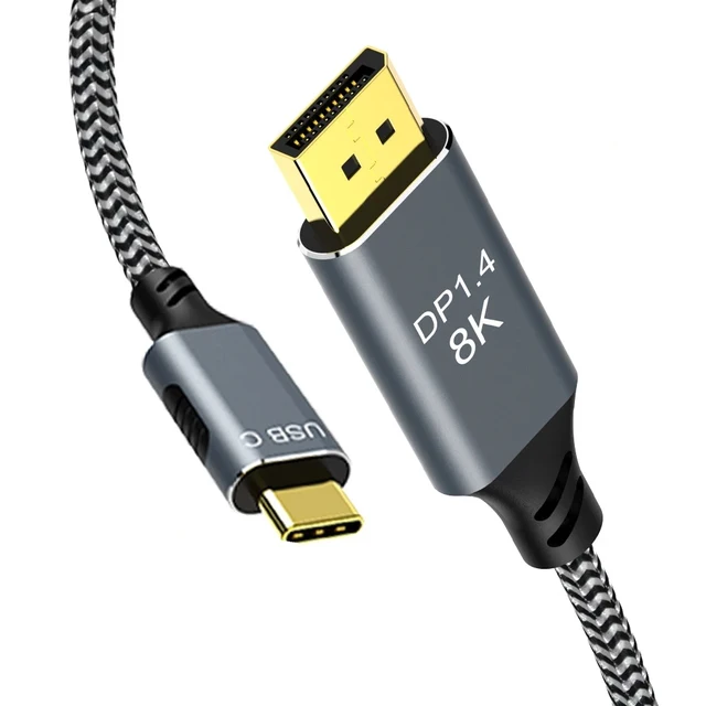 USB C to DisplayPort Cable 8K DP Type C 3.1 to DP port 1.4 Cable Thunderbolt 3 to 8K DP For MacBook Pro Samsung S21 Huawei braid