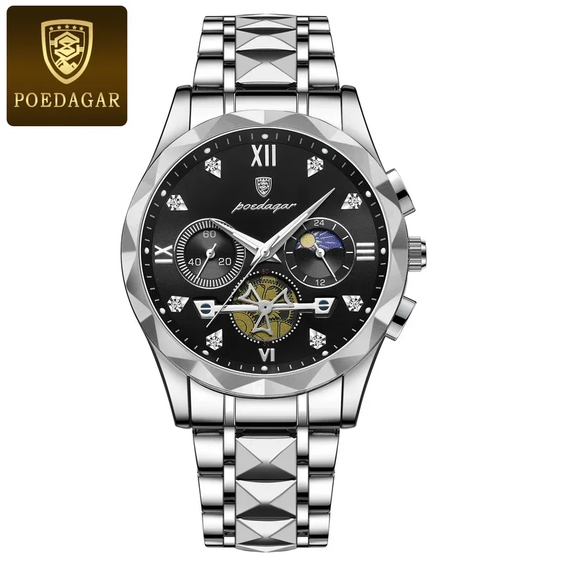 POEDAGAR 996 Original Chronograph Men's Wrist Watch Waterproof Luminous Quartz Watches S aperçu 14
