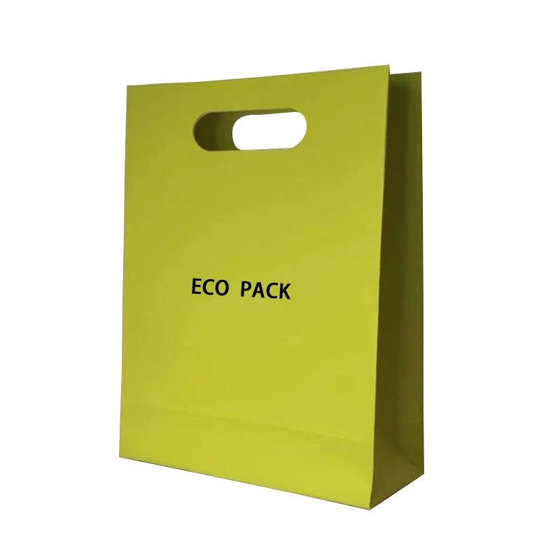 Custom Design Biodegradable Paper Shopping Bag Gift Bag With Die Cut Handle for Clothing Shop