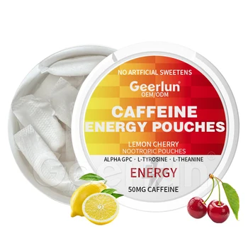 Factory OEM Sugar Free Caffeine Nootropic Pouches Supplement Improve Energy & Focus Natural Caffeine Pouches