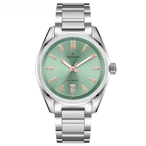 Custom OEM New Luminous Men Luxury Automatic Mechanical Watches NH35A Sapphire Stainless Steel 10Bar Clock Green Watch for Men