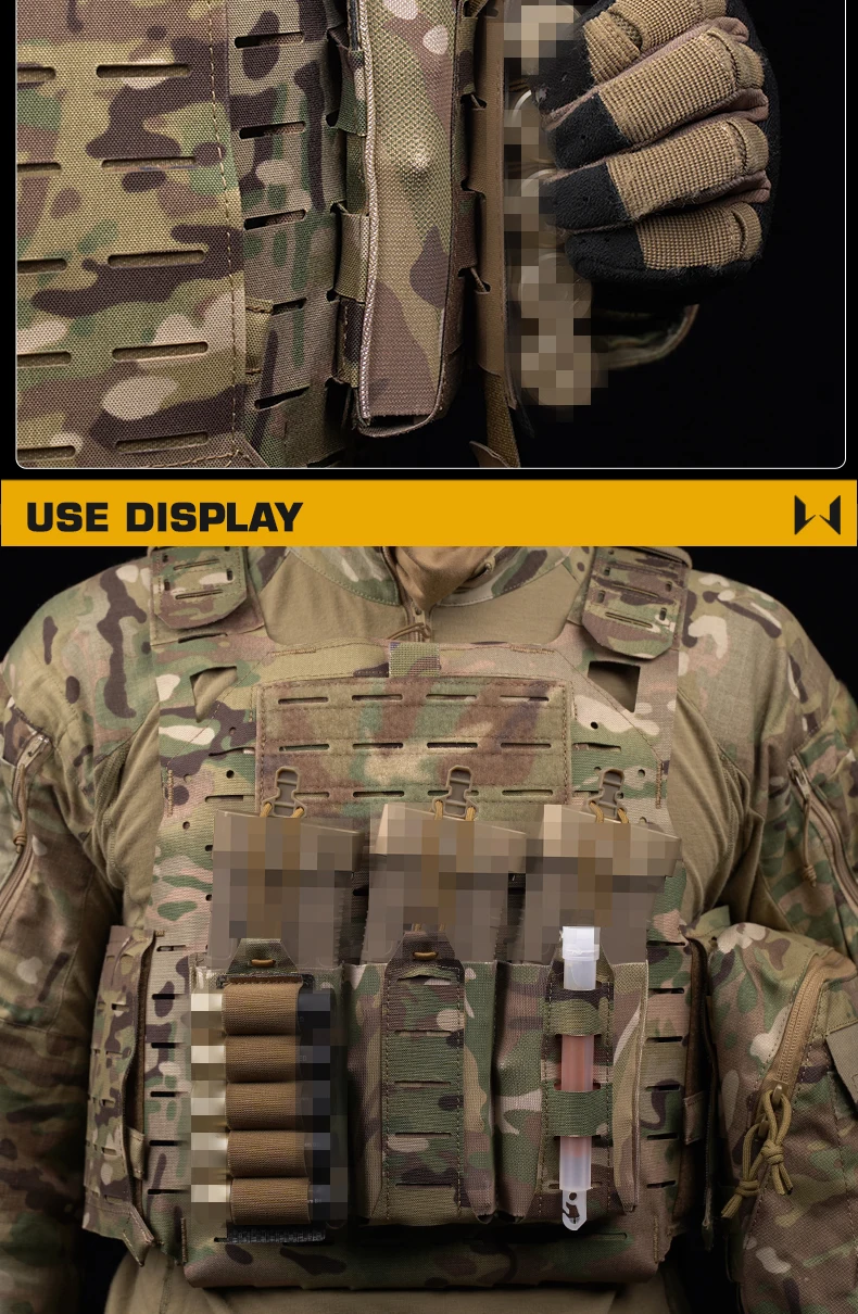 Taktischer 5-Schuss 12GA Schrotflachmacher-Hülsenhalter, elastisches MOLLE-Hängepanel, Magazintasche für Jagd, Airsoft, Plattenträger – Detail 6
