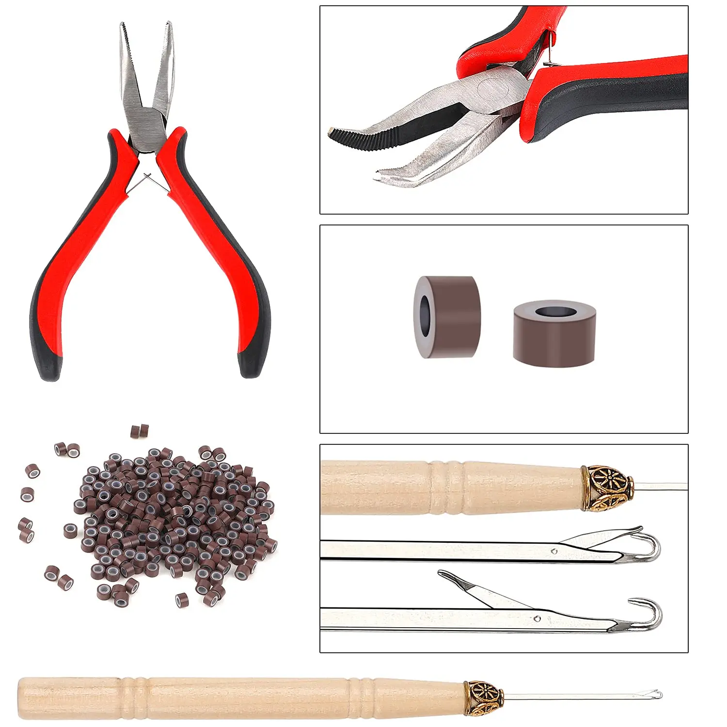 47 дюймов наращивания волос Мишура с инструмент 12 видов цветов 2400 пряди для наращивания волос Мишура комплект