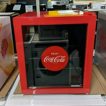 52L Coca-Cola Mini Fridge with Glass Door Display, LED Light, 76W