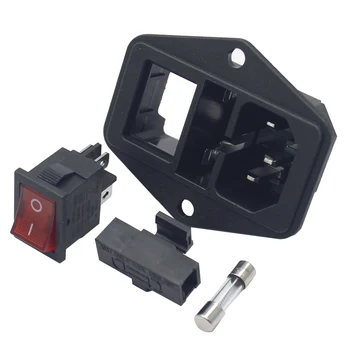 2-Pack 15A 250V Rocker Switch Power Socket Module – C14 Inlet, 10A Fuse, Plug-In Mount For CNC & DIY Projects