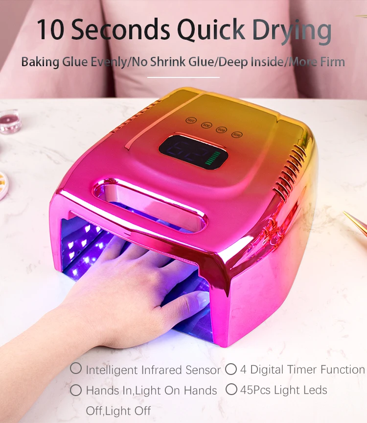 High Power 96w Nail Dryer Machine Professional Rechargeable Uv Led Nail