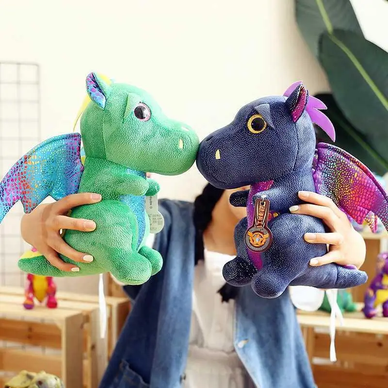 Cartoon Cute Color Wing Small Flying Dragon Doll Dinosaur Plush Toy Kawaii Tyrant Pillow Soft Stuffed Toys Kids PP Cotton Gift