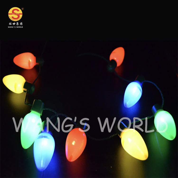 Christmas Light Up Necklace With Mini Bulb Flashing Led Christmas