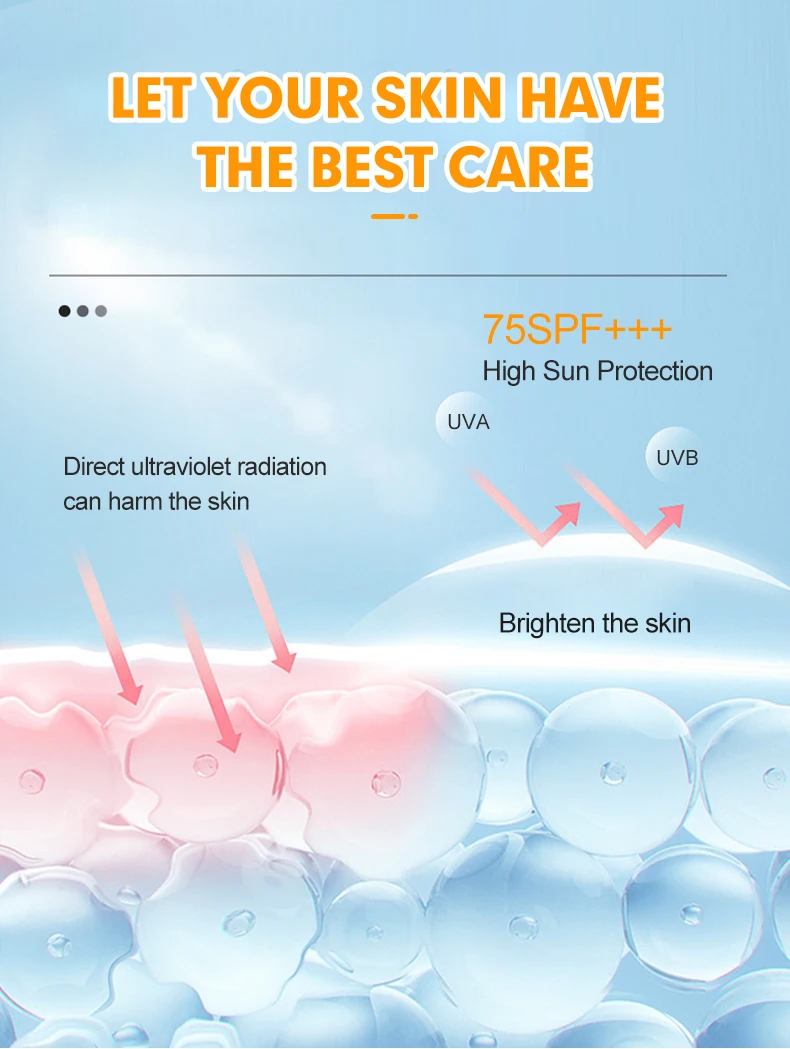 Salicylic Acid Uv Sunscreen Spray Spf 75 Sun Protection Moisturizer Oil Control Skin Glowing Sunscreen Face Mist Spray