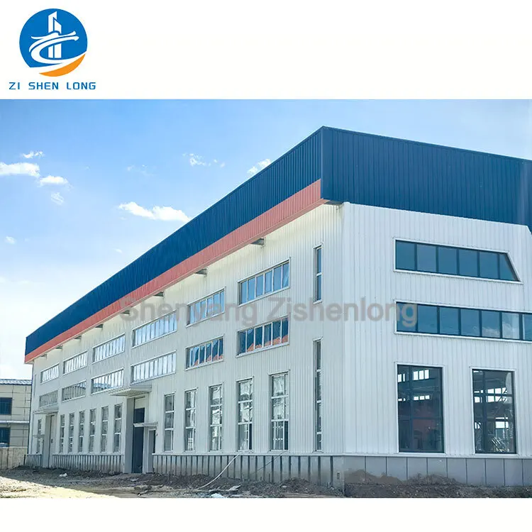 Prefabricated Steel Structure Building for Warehouse Workshop Hangar Hall Custom Design Industrial Shed with Metal Frame