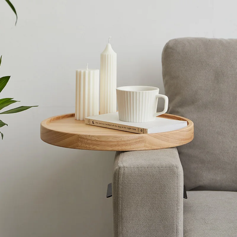 Vassoio Portaoggetti Per Bracciolo Del Divano In Legno – Pieghevole E Antiscivolo – Ideale Per Bevande, Snack, Telecomandi (37,5x25 Cm)