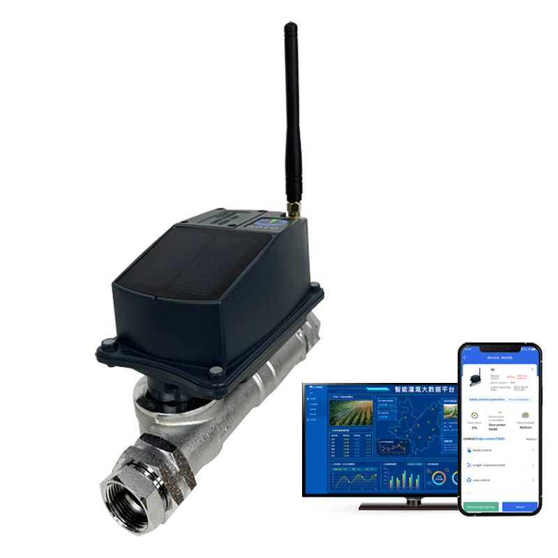 LORA Connect Solar Powered Irrigation Controller Greenhouse Smart Wireless  Actuator for Farm Motorized Ball Valve