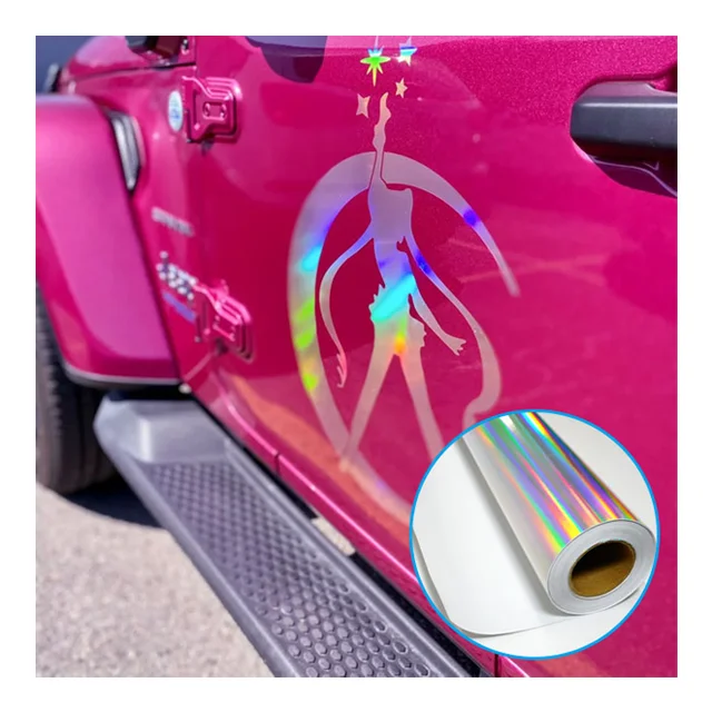 Car Wrapping Film Printable Colorful Sliver Laser Foil Vinyl Car Wrap rainbow Holographic Cold Lamination Film