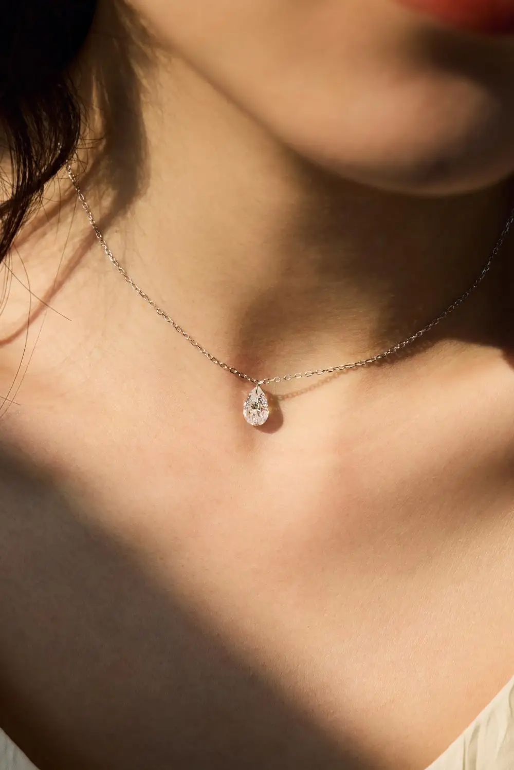 KAKODIY custom size pendant 14K gold plated drop shape luxury 925 sterling silver wedding jewelry necklace detail 4