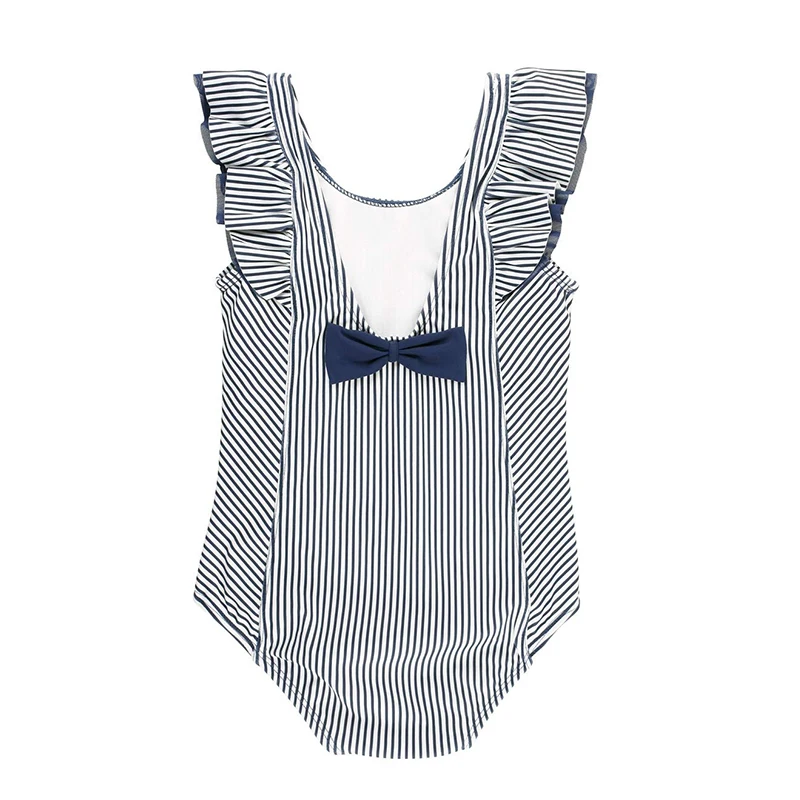 Beach Swimming Pool Upf 50+ Designer Toddler Ruffles Sporty Stripe One Piece Swimsuit Baby Girls Swimwear Kid Bikini details