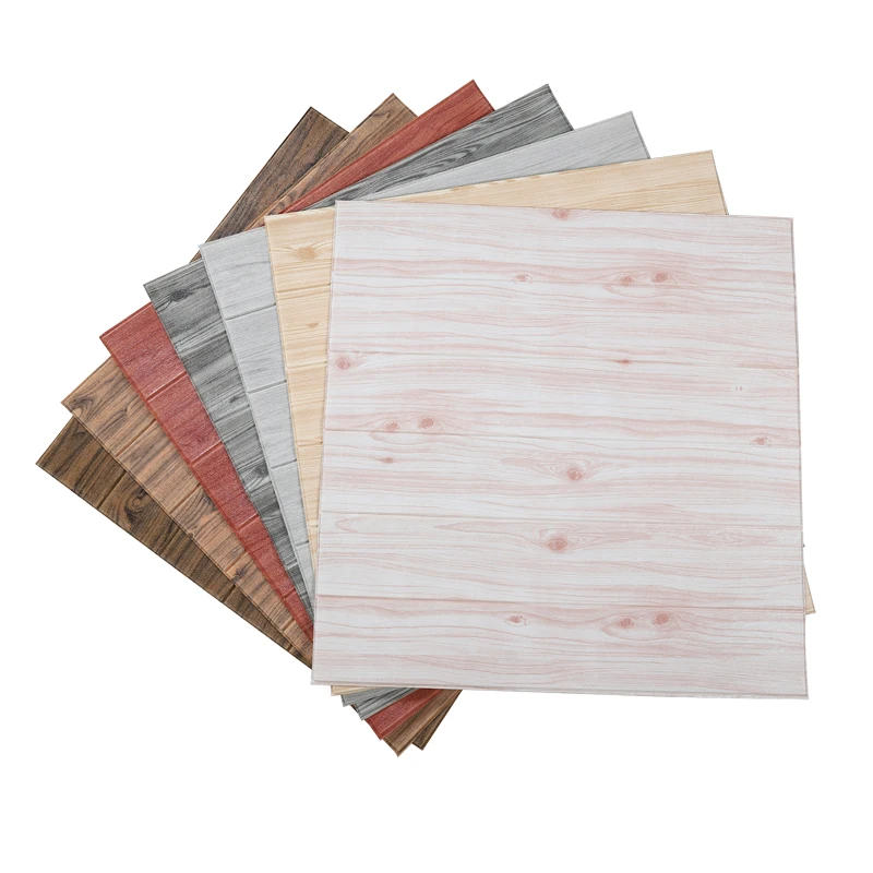 自粘墙贴3d木纹xpe泡沫乙烯基剥离贴墙贴