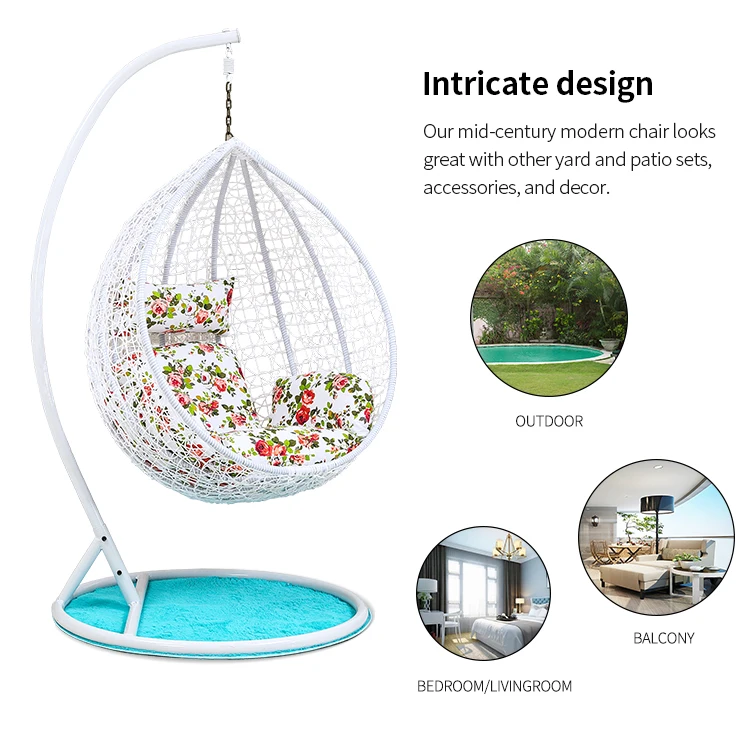Wholesale Bird Nest Swing Seat Rattan Outdoor Egg Hanging Swing Chair