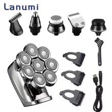 Lanumi LK-8380 Waterproof Rechargeable Mens Grooming Kit Electric Shaver for Men Beard Trimmer Shaving Machine Silver