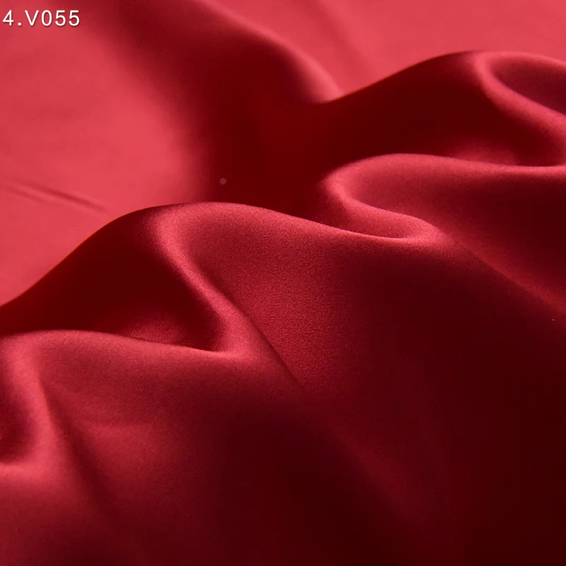 Fast Shipping Red Pink Malaga Moroccan Raw 100% Pure Mulberry Stain Silk Satin Fabric Cheongsam Dress Material Brazil