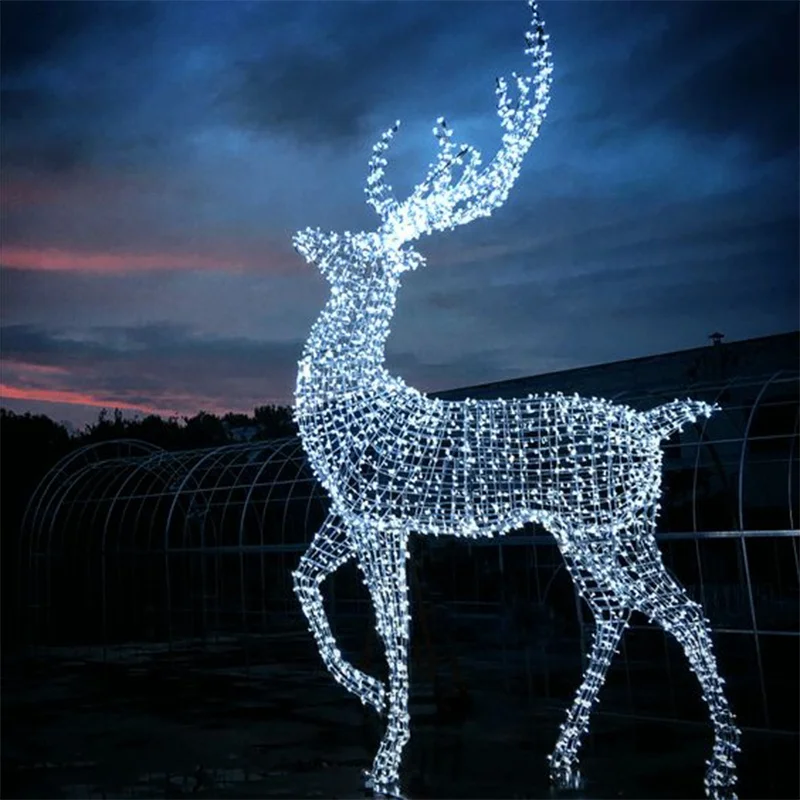 青色LED鹿型クリスマスデコレーション クリスマスLED 3D鹿モチーフライト - アクリル製・多色・カスタマイズ可能