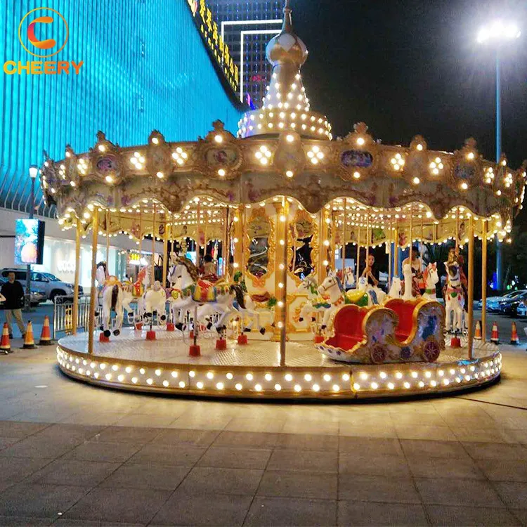 Commercial Entertainment Equipment Fiberglass Merry Go Around Kids Electric Merry Go Round Carousel