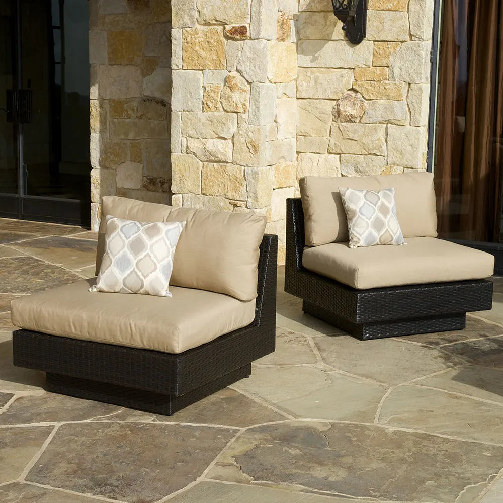 Sectional Durable Aluminium Frame Sofas Set Poly Wicker Ratan Garden