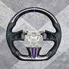 Cuero + fibra de carbono + logo morado + costuras negras