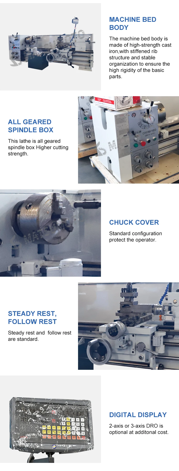 C0636B Swing over Bed 360mm Bench Lathe - Easy to Operate