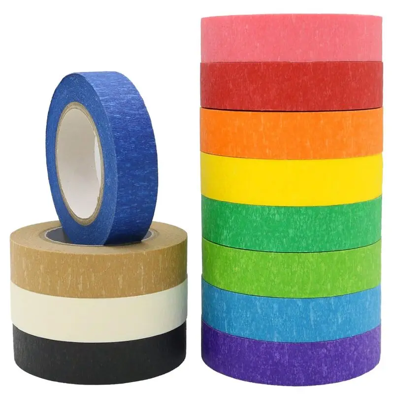 Customized Colored Masking Tape of Colorful Craft Tape With Vibrant Rainbow Color Great for Art Labeling Classroom Decorations