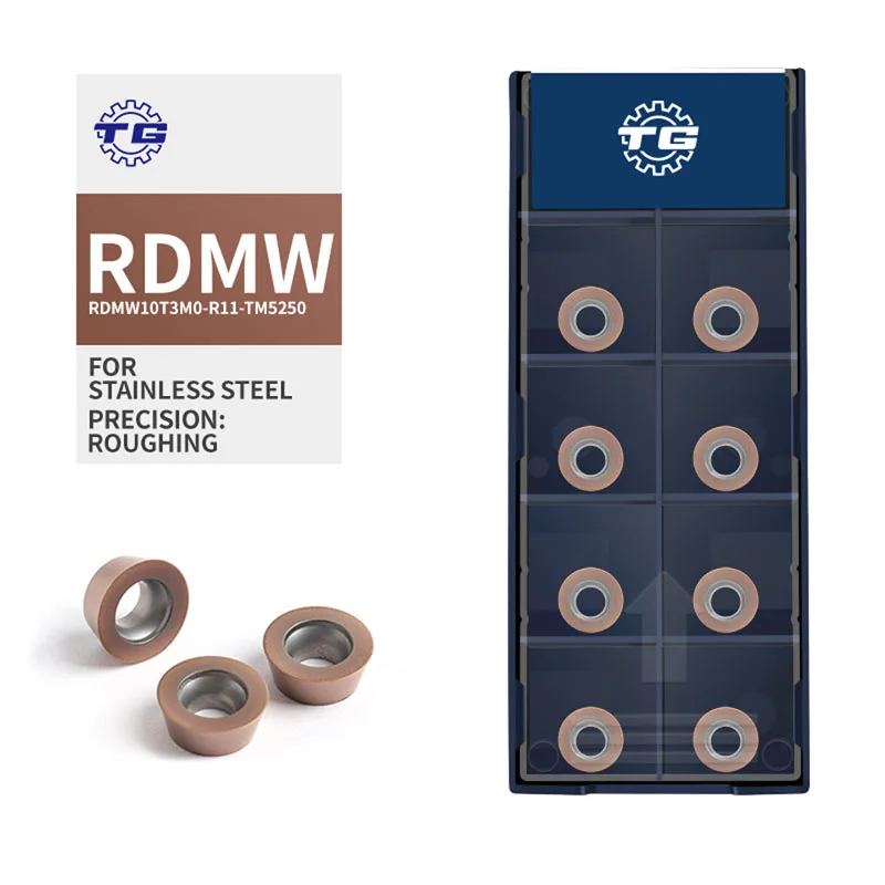 Plăcuță de frezare TG RDMW10T3M0-R11-TM5250 pentru sculă de frezare-strunjire CNC cu strat PVD pentru profile din oțel inoxidabil personalizabilă cu OEM