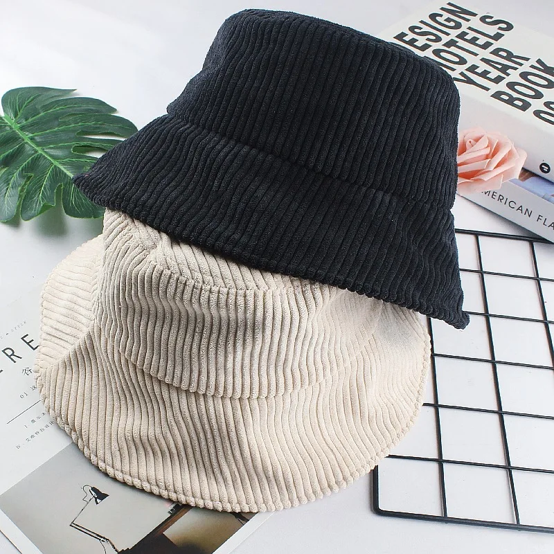 Veracap Hb15 High Quality Designer Winter Hats Solid Color Wide Brim Fishingman Hat Custom Logo Corduroy Bucket Hats