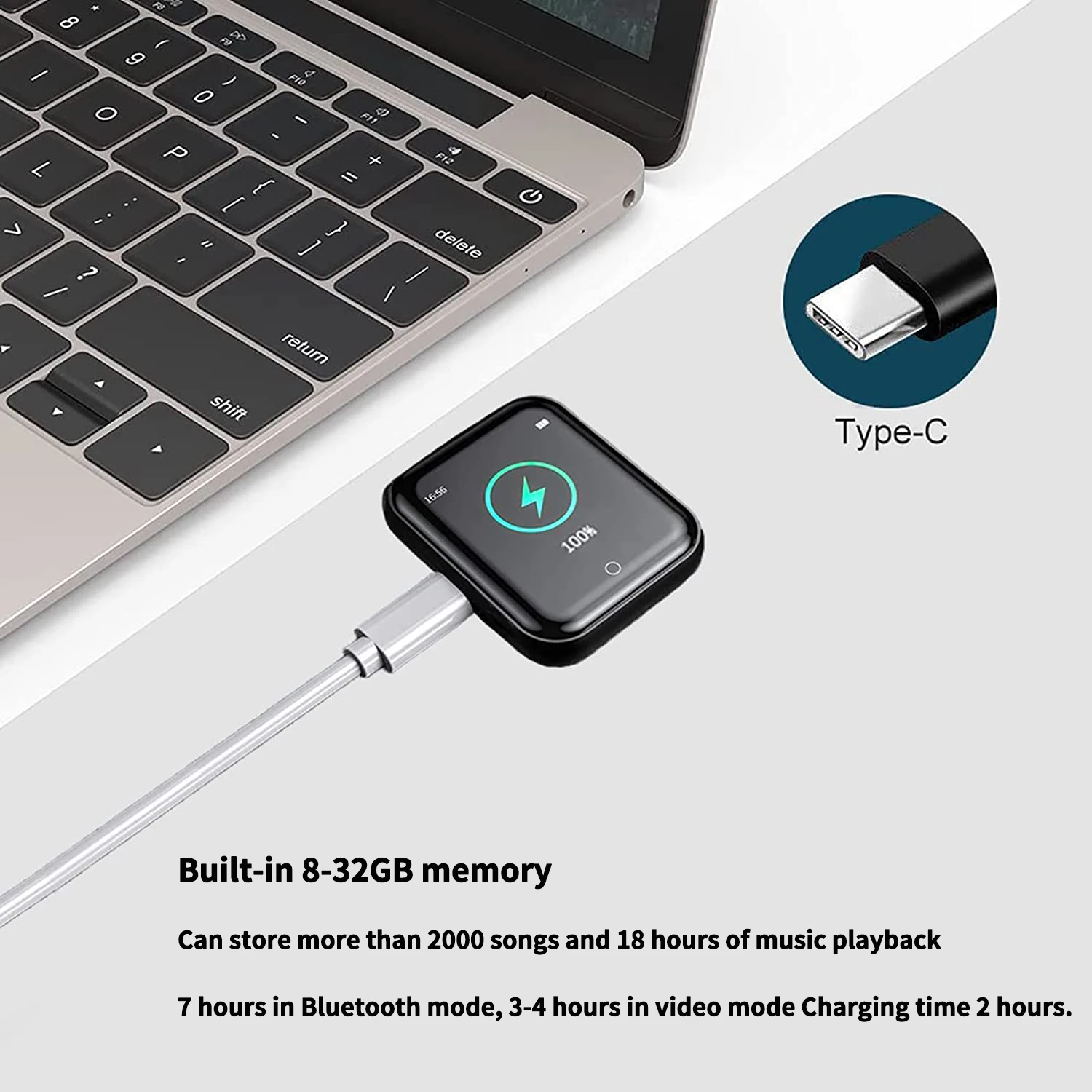 Ruizu M8 MP3 Watch Player Bluetooth Portable Sport High Sound Quality Music Downloading Health Tracking Audio Walkman MP3 Player