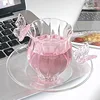 Tasse Narcisse avec soucoupe - Papillon rose