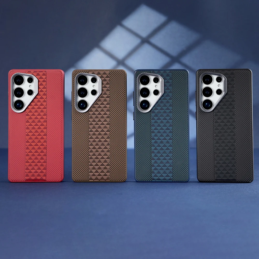 Custom PU Leather Phone Case for Samsung Triangular Pattern Case Cover for iPhone 12 13 14 15 16 17 Pro Max