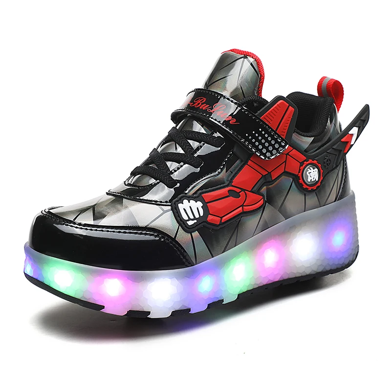 Aliexpress Ehauuo, zapatos de rueda Unisex para niños, luz LED, carga USB,  patín de ruedas, zapatillas intermitentes para niñas y niños, regalos