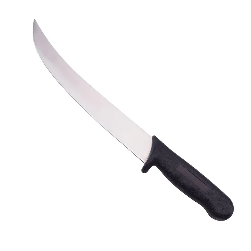 10 Inch Stainless Steel Blade Kitchen Slicer Knife Set Sharp Curved Carving Knife with Plastic PP Handle for Chopping