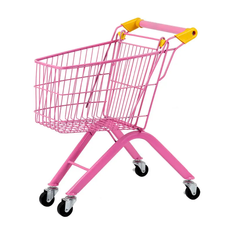 Mini Shopping Cart Salesman Sample Childs Kids Toy Metal Shopping Buggy Pink 