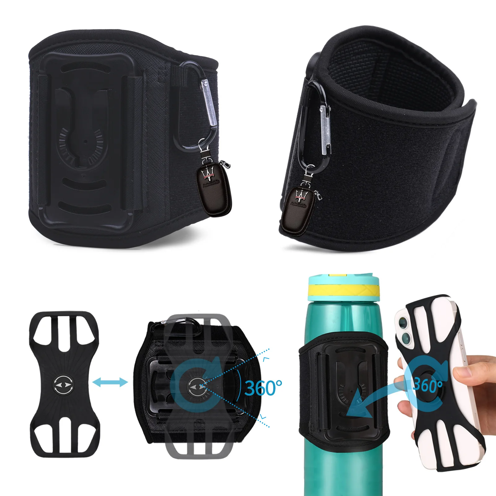 Water Bottle Pouch with Carabiner