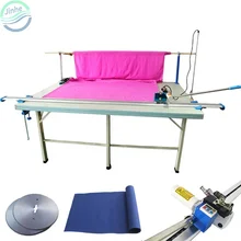 Electric round knife textile cloth end edge cutter straight knife table apparel jeans fabric roller blinds end cutting machine