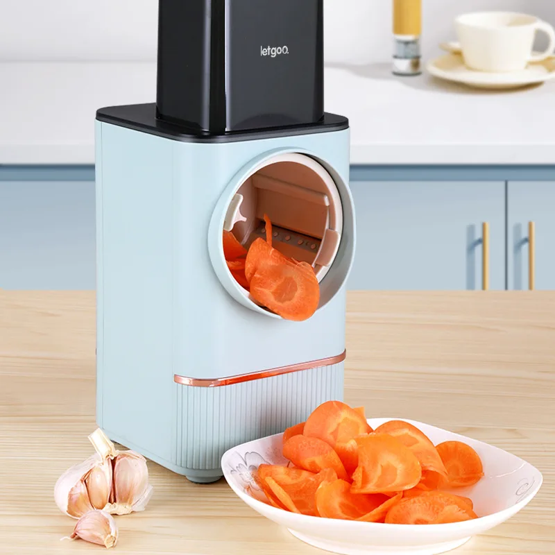 Description Picture 3 of item110V Electric Cheese Grater Veggie Chopper Powerful Salad Maker Detachable Vegetable Slicer Gadget For Home Kitchen Supplies