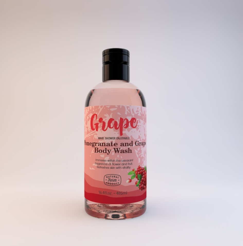 Душ делает душ приятным, низкий минимальный заказ, повседневный для взрослых женщин, 20 лет опыта, средство для мытья тела обычного размера, гранат и виноград, 2-10 дней