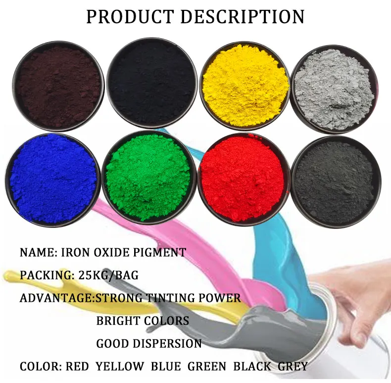 Yellow Powder Pigment Iron Oxide Red Cement Pavers Dye Asphalt Colorful ...