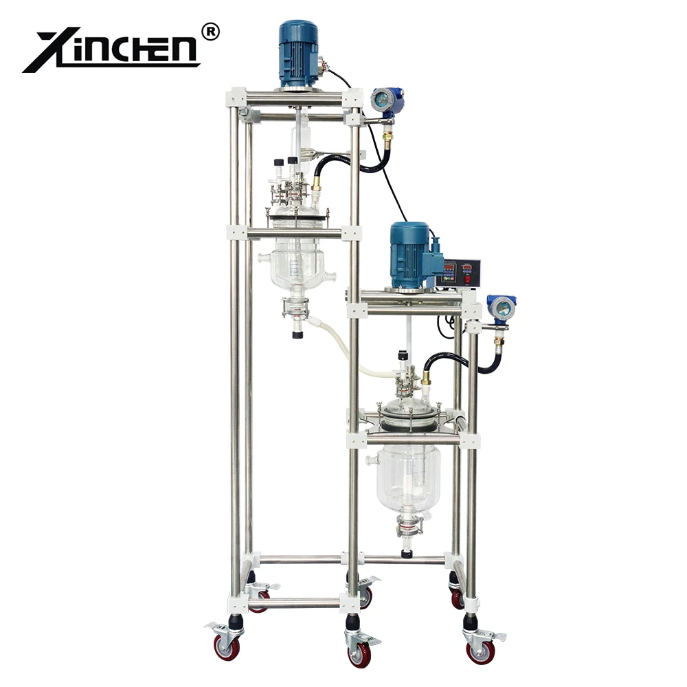 High-Low Reaction Vessel Series Reactor Borosilicate Glass 5l 10l for Lab Glass Reactor