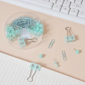 Best-Selling European American Style Jade Desktop Office Stationery Set File Folder Accessories Stapler Staple Remover Plastic