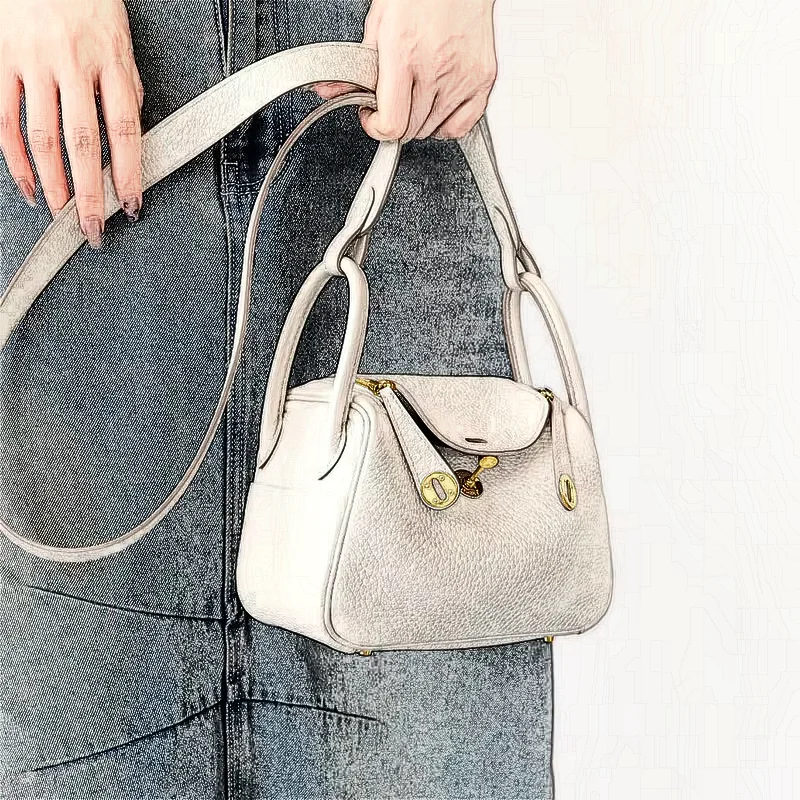 Women’s Fashion Genuine Leather Crossbody Bag Single Strap Zipper Large Capacity Soft Design Urban Simplicity Full-Grain Leather