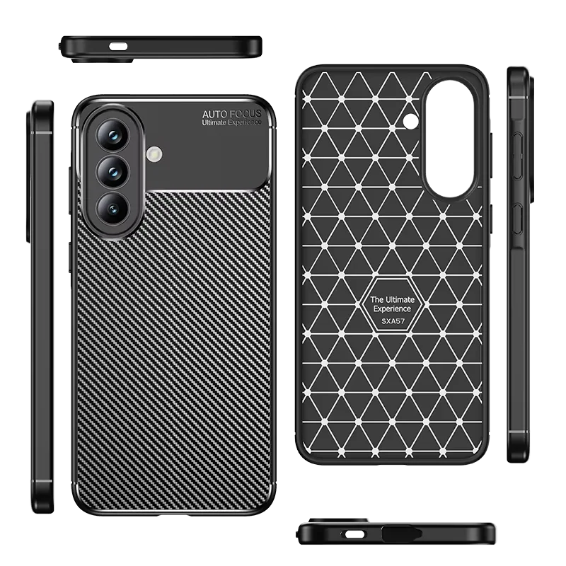 Funda para teléfono Samsung A36 A37 de fibra de carbono, ligera, transpirable, premium TPU para absorción de impactos y protección contra caídas Laudtec