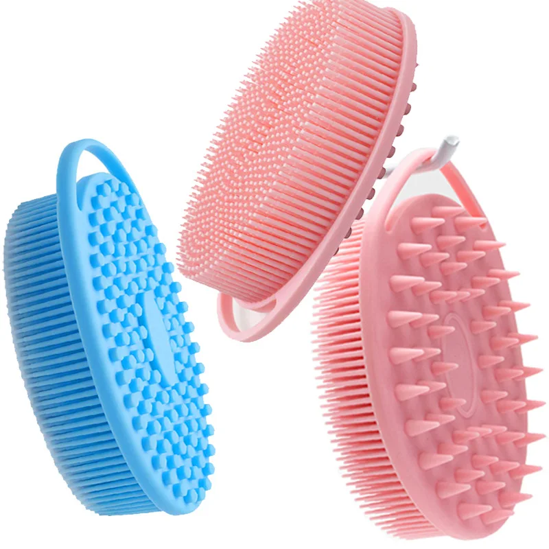 Doublesided Bath Brush Baby Sense System Training Touch Brush Silicone