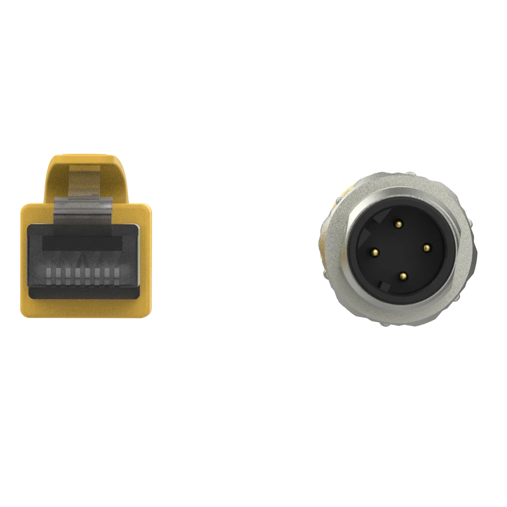 Marvtech Double Side Shield Ethernet Profinet M12 D Code Male to RJ45 Overmolded Connector